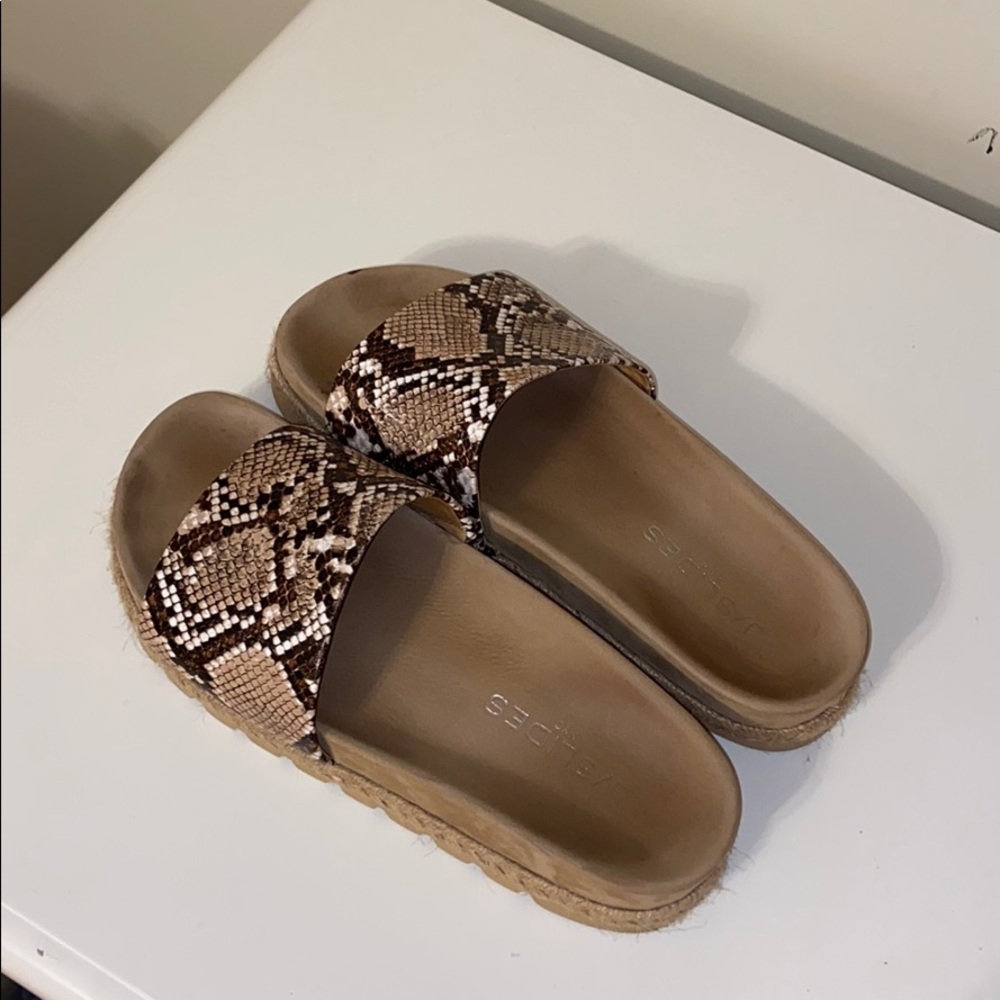 J/Slides Snakeskin Platform Slide Sandals - image 2